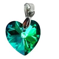 Подвеска Heart, кристаллы Swarovski, зеленый