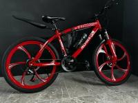 Велосипед горный RICHIESTO 24" Рама 14" Алюминиевые Литые диски Спортивный, красный