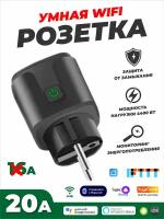 Умная беспроводная WiFi розетка 20А Black