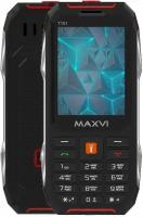 Телефон MAXVI T101, 2 micro SIM, черный/красный