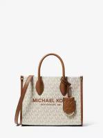 Сумка тоут MICHAEL KORS Mirella Small Logo Crossbody Bag 106513, фактура зернистая, бежевый, желтый