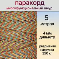 Паракорд разноцветный / шнур универсальный 4 мм / 5 метров