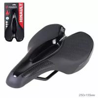 Седло велосипедное MTB COMIRON HINAULT M039BK 250X155. Цвет: Чёрный