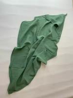 Пелёнка уголок с капюшоном муслиновая для ухода за новорожденным, размер 80 х 100 см, серо-зелёный