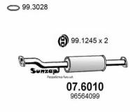 ASSO 076010 Резонатор глушителя средний DAEWOO MATIZ 800 2000