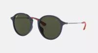 Солнцезащитные очки унисекс, круглые RAY-BAN с чехлом, линзы синие RB2447MF-F61531/52-21