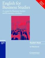 Ian Mackenzie "English for Business Studies Second edition Teacher's Book"