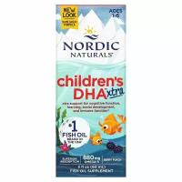 Nordic Naturals, Children&#x27; s DHA Xtra, для детей возрастом 1–6 лет, вкус ягодного пунша, 880 мг, 60 мл (2 жидк. унции)