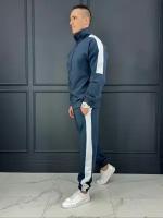 Спортивный костюм Jools Fashion летний спортивный с олимпийкой и джоггерами, размер 54, белый, серый