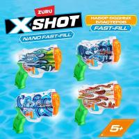 Набор водных бластеров ZURU X-SHOT WATER Fast-Fill Nano Water Blaster Нано, 4 шт., игрушки для мальчиков, 11857