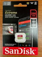 Карта памяти SanDisk Extreme microSDXC 256 ГБ Class 10, V30, A2, UHS Class 3, R/W 190/130 МБ/с