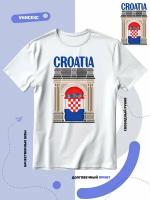 Футболка флаг Хорватии-Croatia и достопримечательность