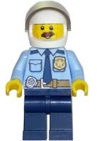 Минифигурка Lego Police - City Shirt with Dark Blue Tie and Gold Badge, Dark Tan Belt with Radio, Dark Blue Legs, White Helmet cty0703