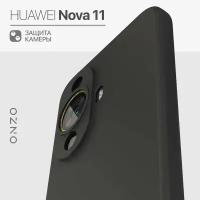 Матовый чехол для Huawei Nova 11 / Бампер на Хуавей Нова 11 тонкий, черный