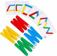 Обучающая логическая игра-головоломка Smile Decor "Палочки - смекалочки" на липучках, развивающий конструктор с карточками-заданиями