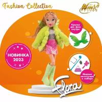 Шарнирная кукла Winx Club Fashion Флора с крыльями и аксессуарами 24 см IW01372202