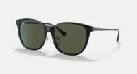 Солнцезащитные очки унисекс, квадратные RAY-BAN с чехлом, линзы зеленые RB4333D-601/9A/55-17