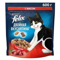 Сухой корм для взрослых кошек Felix Двойная Вкуснятина с мясом 600 г