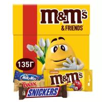 Подарочный набор M&M's & Friends, набор шоколадных конфет M&M's, Twix, Milky Way, Snickers, 135 г