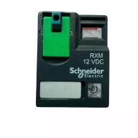 Реле Schneider Electric Zelio Relay RXM4AB2JD с 4 перекидными контактами (4CO), светодиодом и кнопкой "тест" с напряжением катушки 12В DC, 1 шт