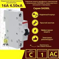 Автоматический выключатель 1-полюсный 16А характеристика C