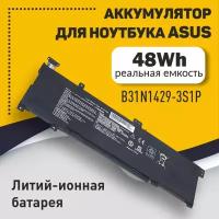 Аккумуляторная батарея для ноутбука Asus K501 (B31N1429-3S1P) 11.4V 48Wh OEM черная