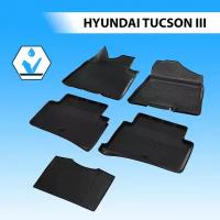 Коврики в салон автомобиля Rival для Hyundai Tucson III 2015-2021, полиуретан, без крепежа, 5 шт, 12309001