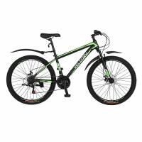 Велосипед горный хардтейл VELTORY 26D-300 /черно-зеленый / 15-стальная рама, 21 скорость