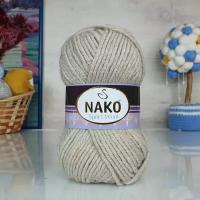 Пряжа Sport wool Nako, бежевый - 23116, 25% шерсть, 75% премиум акрил, 5 мотков, 100 г., 120 м