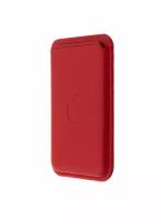 Картхолдер Wallet RED Кожаный чехол-бумажник MagSafe для iPhone, Красный