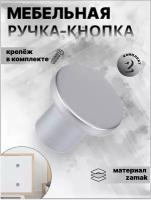 Ручка-кнопка мебельная, Inred IN.01.5059.0.SC матовый хром, комплект 2 шт, ручка для шкафов и комодов, для кухонного гарнитура, для мебели