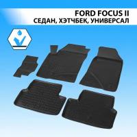 Комплект ковриков в салон RIVAL 11801001 для Ford Focus 2004-2011 г., 5 шт. черный