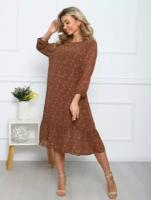Платье Территория СтрекоZZ, размер 54, коричневый