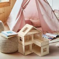 Кукольный домик "Дачный домик" деревянный 44 см. Для кукол до 18 см, конструктор