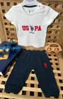 Костюм U.S. POLO ASSN., размер 3-6 мес, синий, белый