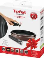 Набор посуды TEFAL Ingenio 3 предмета: сковороды 24см, сковороды 28см, съемная ручка, Россия