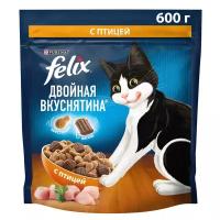 Сухой корм Felix двойная вкуснятина для кошек птица 600г