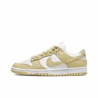 Nike Dunk Low Team Gold Trend Vintage Classic Look and Modern Fashion Combined With Anti-Slip Shock Absorption Wear-Resistant Low Helper Shoes Beige White