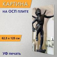 Вертикальная картина на ОСП "Изображение, статуя, скульптура" 62x125 см. для интерьериа