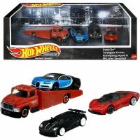 HCR54 Машинка металлическая игрушка Hot Wheels Premium коллекционная модель премиальная Carry On, 16 Bugatti Chiron, Koenigsegg Agera R, McLaren Speedtail 4 шт