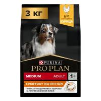 Сухой корм Pro Plan для собак средних пород курица и рис opti balance medium adult chicken 3кг