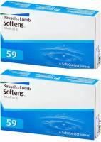 SofLens 59 Bausch + Lomb -1.00, Диаметр 14.2, Кривизна 8.6, 12 штук (2 пачки по 6 линз), ежемесячные контактные. Софленс 59 Бауш энд ломб