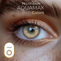 Цветные линзы Pegavision Aquamax Colors 2 линзы R 8.6 SPH -0.00 Hazel (орех) D 14.2, ежемесячные