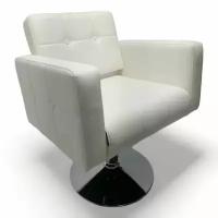 Парикмахерское кресло "Аврора", Белый, Гидравлика диск