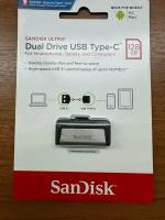 Флешка SanDisk Ultra Dual Drive USB Type-C 128 ГБ, 1 шт, серый/черный