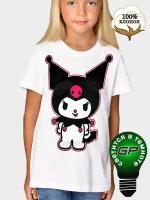 Футболка аниме Куроми Kuromi Хеллоу Китти Hello Kitty Кролик детская для мальчиков, для девочек унисекс оверсайз GlowPoint, 42