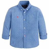 Рубашка Mayoral для мальчиков, размер 98 (3 года), цвет голубой