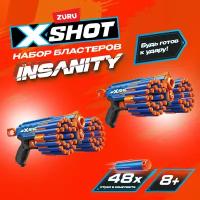 Набор бластеров ZURU X-SHOT Insanity Manic Blaster Безумие, 2 шт., игрушки для мальчиков, 36642