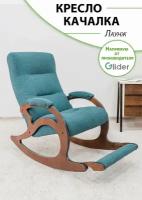 Кресло-качалка с подножкой Glider Лаунж в ткани микрошенилл, цвет изумрудный/зеленый