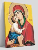 Картина по номерам на холсте с подрамником, "Икона Богородица Донская", 30х40 см